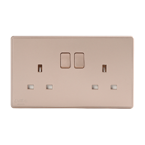 Double switch double 13A square plug